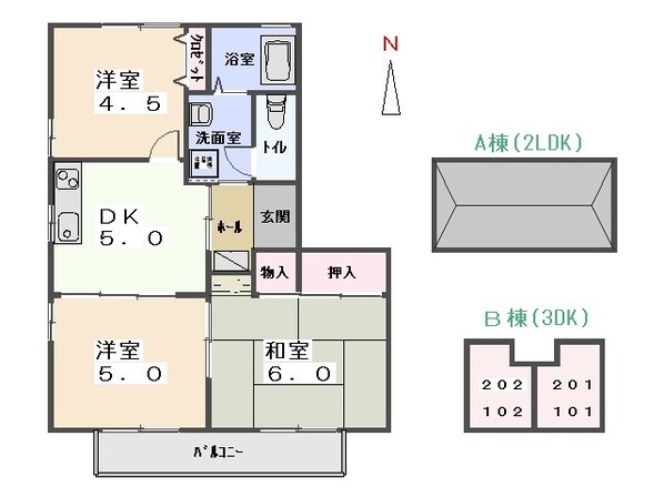 サングリーン　Bの物件間取画像